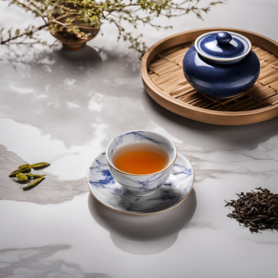 2018 Yiwu Mountain Pu-erh Raw Tea in a cup and a pot