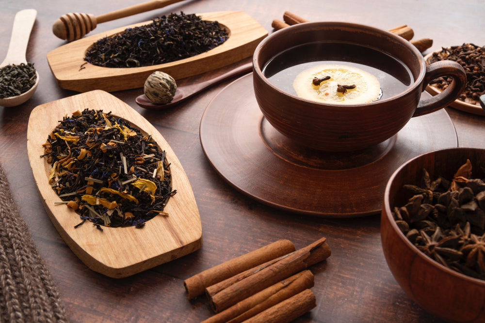 Pu-erh cake and ancient cup with Pu-erh tea