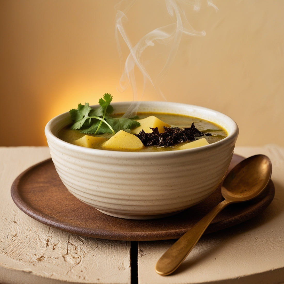 Potato Pu-Erh Tea Curried Soup