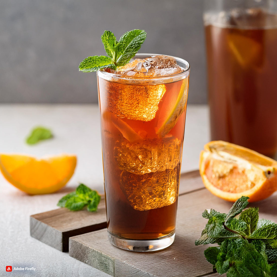 Maple Citrus Shaken Pu-erh Tea in a glass