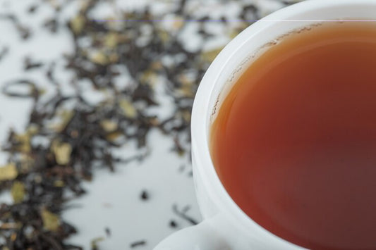 Green tea with leaves