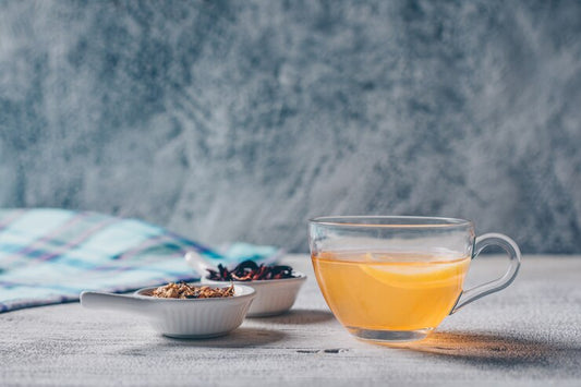 Green tea with turmeric in a cup