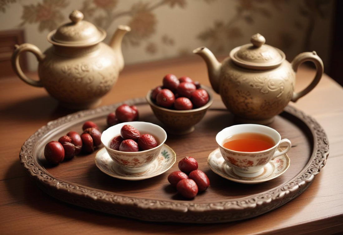 Red dates pu-erh tea in a cup